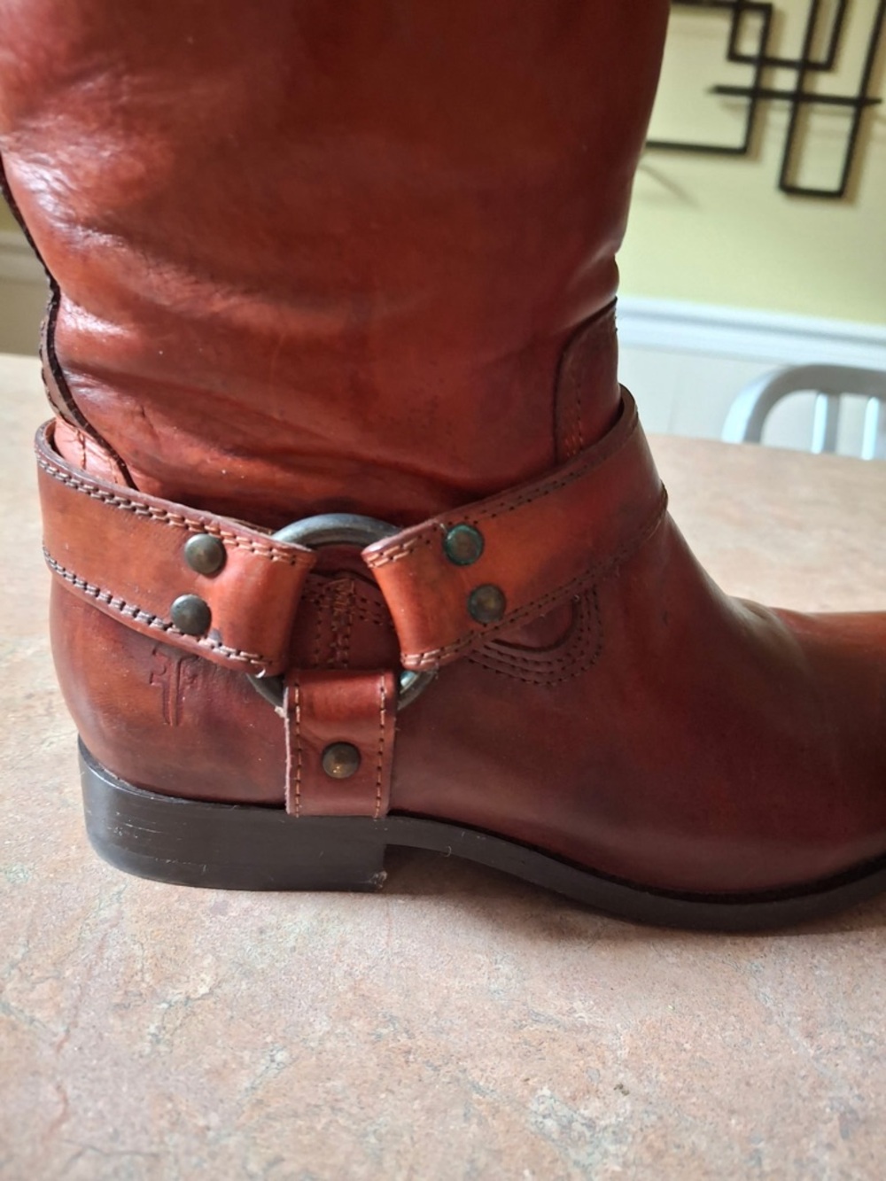 Frye Red-Brown Leather Riding Boots - Picture 5 of 9